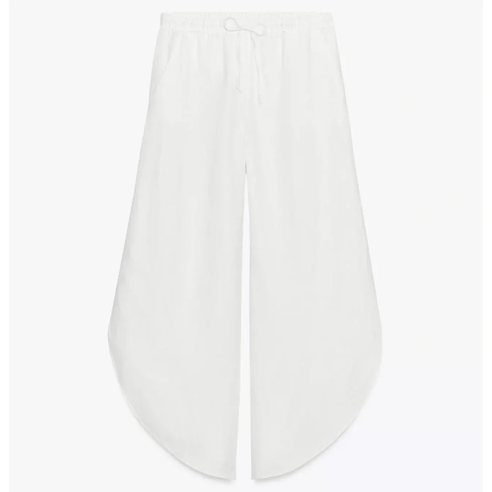 ZARA 100% LINEN PANTS WITH VENTS